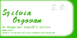 szilvia orgovan business card